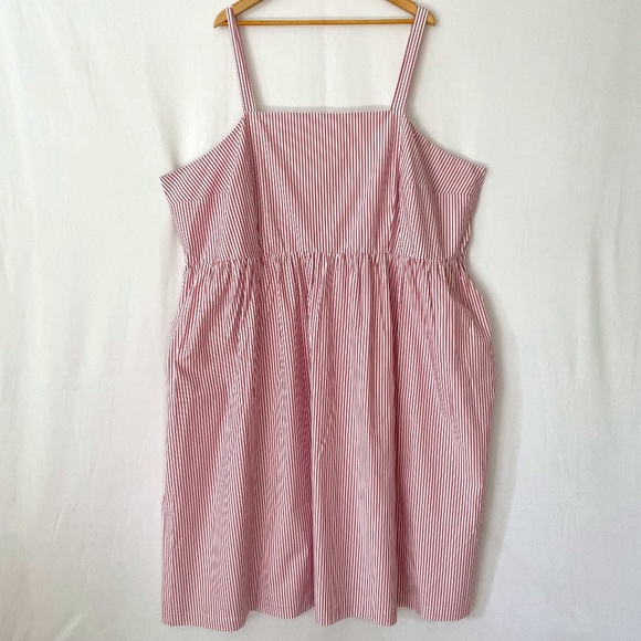 A NEW DAY Size 4X Sun Dress Peppermint Stripe Rouched Elastic Back NEW - Picture 1 of 10